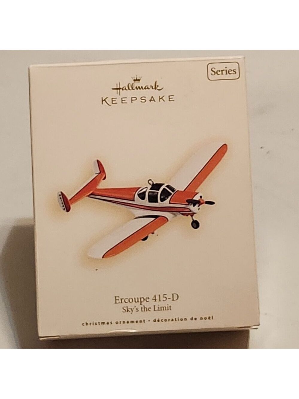 Hallmark Keepsake ornament of an Ercoupe 415-D airplane "Sky's The Limit" Series